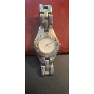 Women's Silver Tone Brushed Metal Merona Watch, Roman Numeral Dial